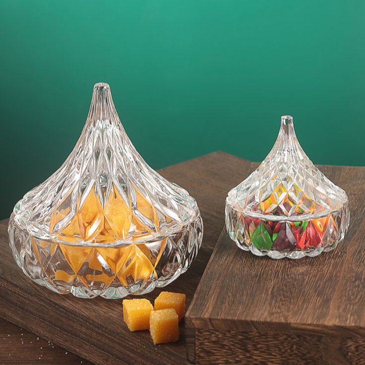 Diamond Shape Style-European-Style Royal Engraved Spice Box Candy Jar Dried Fruit Dish Decoration Box Spice Box Bar Utensils