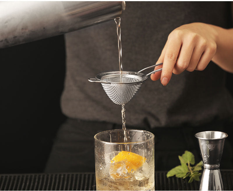 Stainless Steel Bar Cocktail Strainer - 9"/23cm Fine Mesh Strainer Conical Food Strainer with Handle