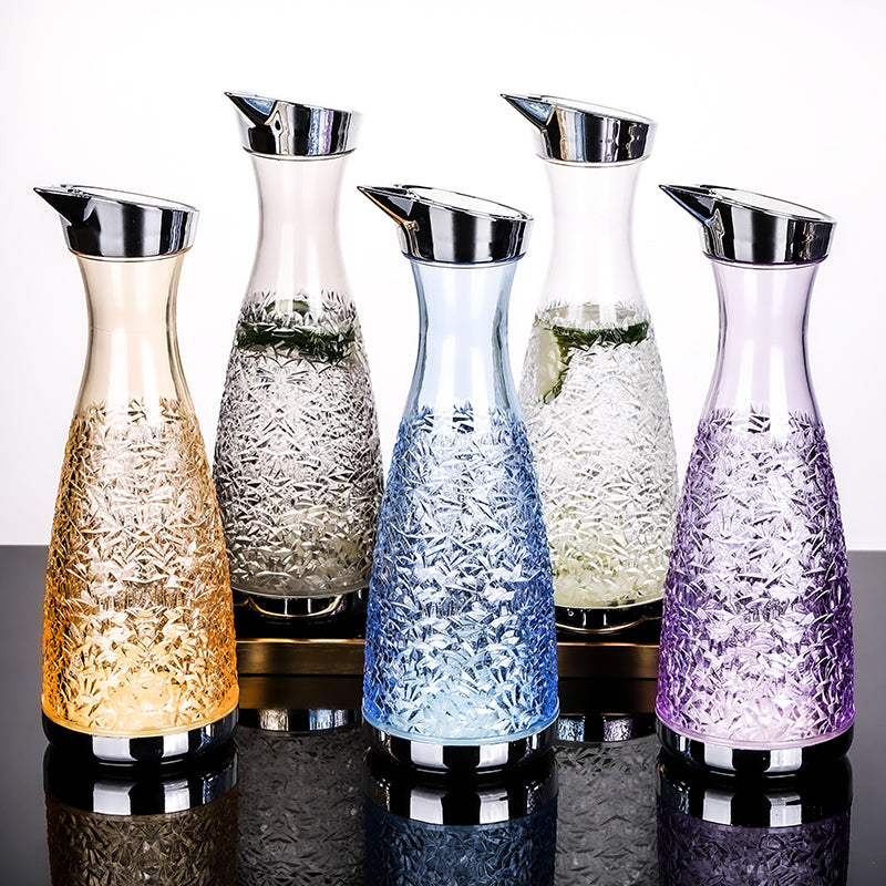 Elegant Diamond Design Water Pitcher with Handle,Acrylic Plastic Cold Water Jug