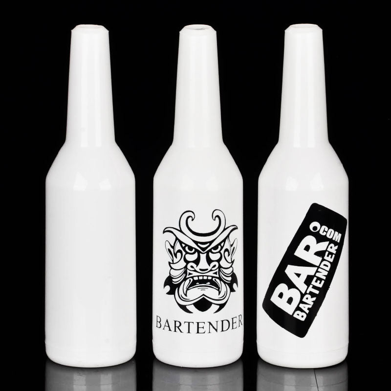 White Color Fancy Mixing Practice Bottle, Bartender Plastic Mixing Bar Bottle