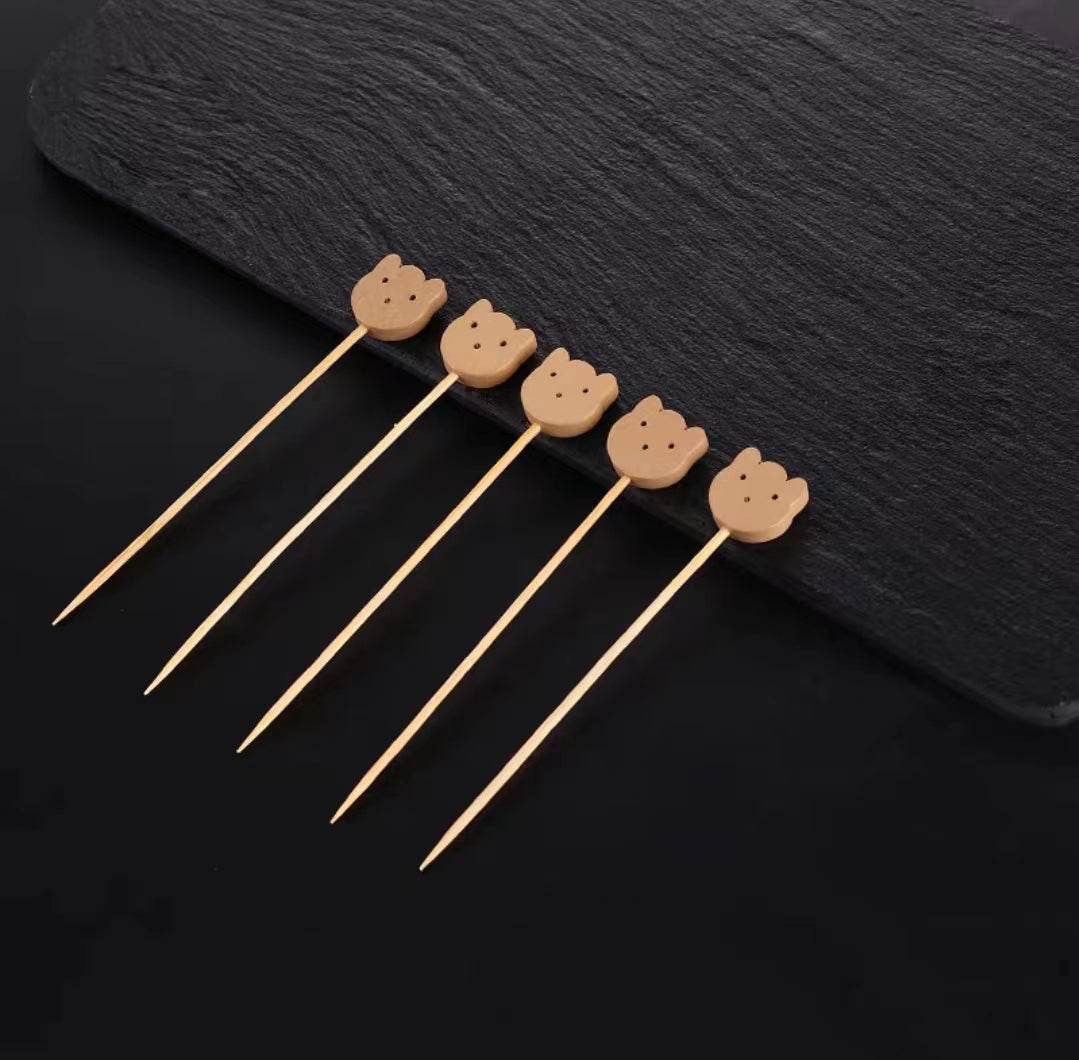 Disposable Fruit Stick Bamboo Stick Flower Stick Creative Art Toothpick Cocktail