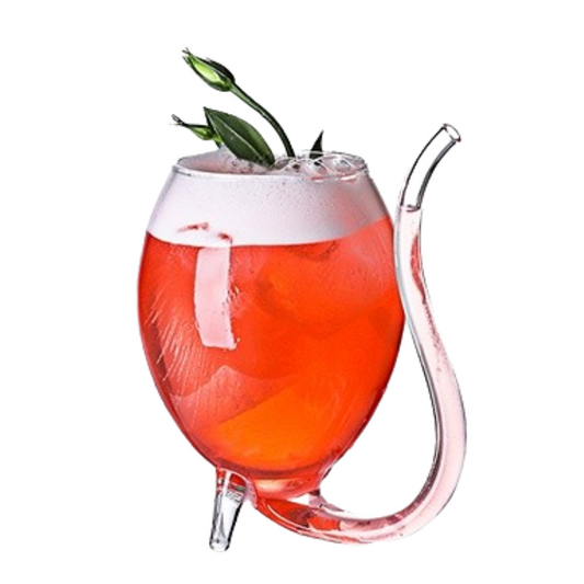 300ML Vampire Wine Glass with Straw Creative Cocktail Glass Transparent Juice Cups