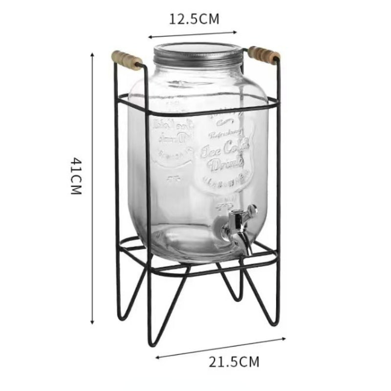 Ultra-Large Capacity Cold Water Drinks Dispensers Glass Cans Self-service Beverage Cans with Faucet Home Container