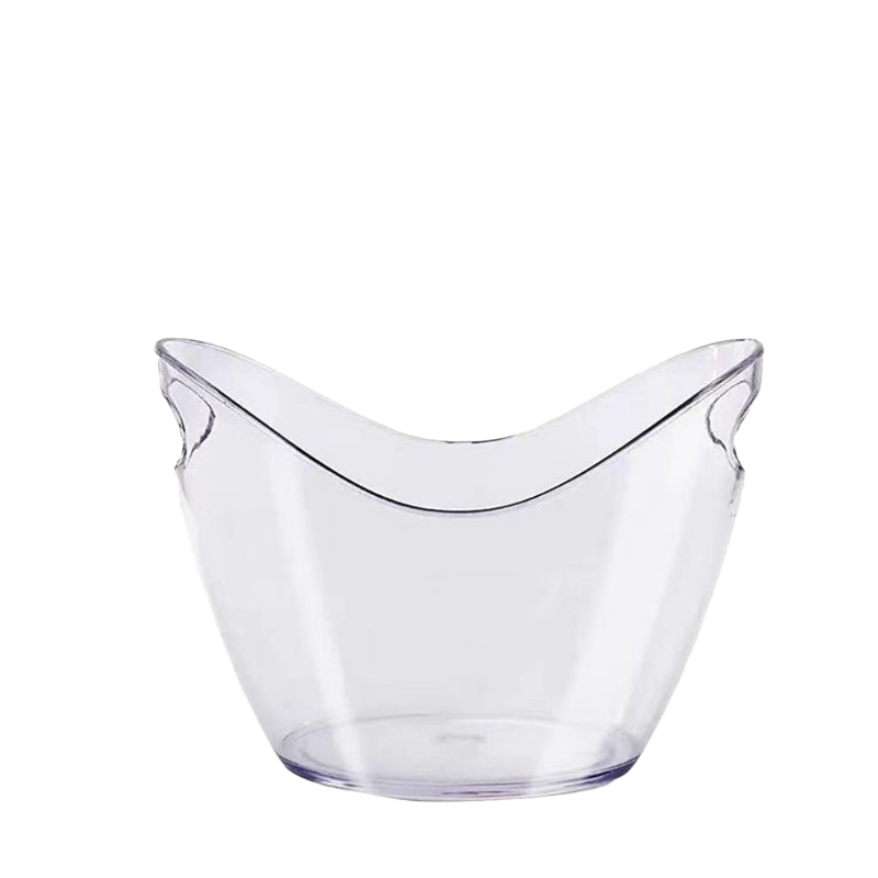 Optional Logo Custom Acrylic Ice Bucket with Handles Beer Plastic Ice Buckets for Party