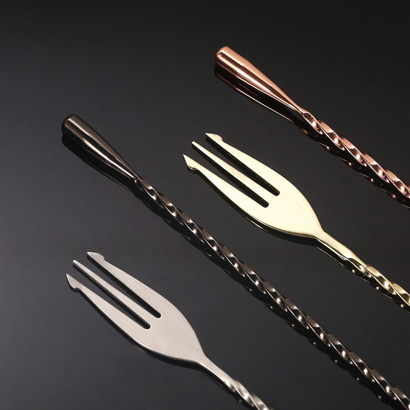 Multi-functional 30.0cm Long Trident Mixing Bar Spoon