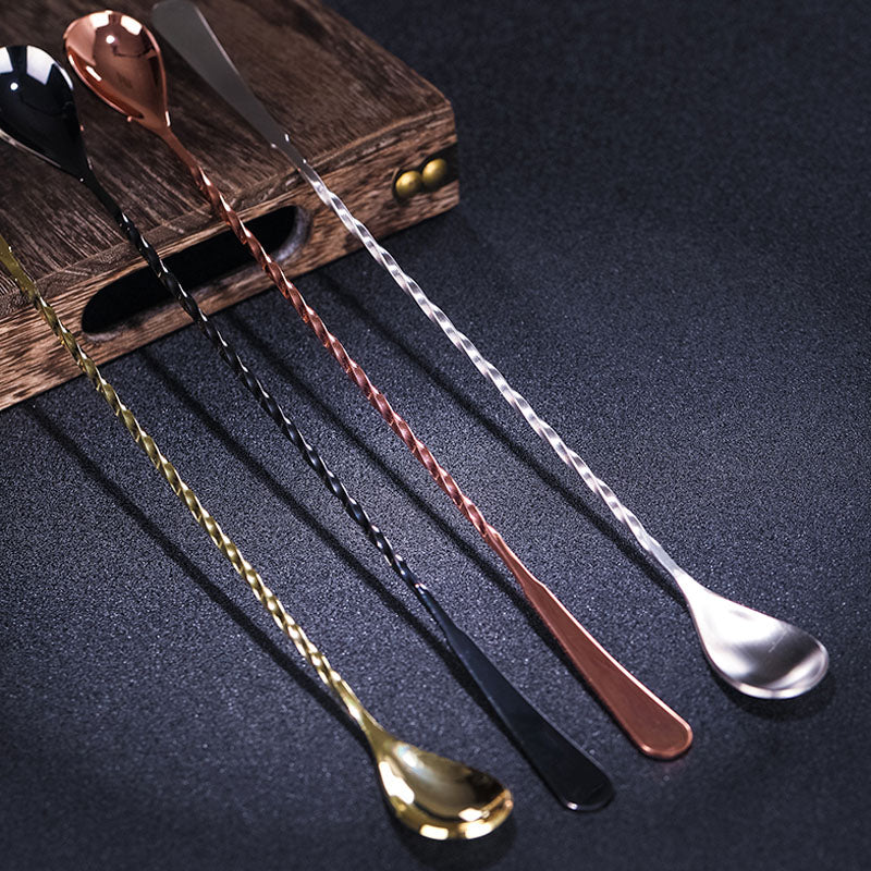 50.0cm Long Stainless Steel Spiral Handle Cocktail Bar Spoon