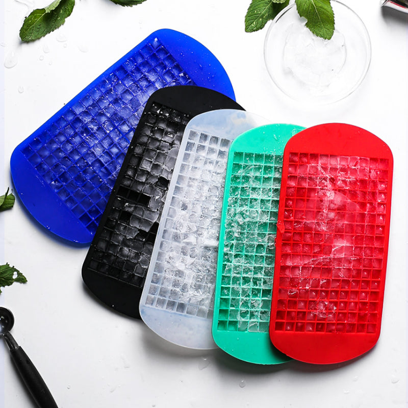Silicone Mini Ice Cube Trays, 160 Crushed Ice Cube Molds Easy Release Small Ice Cube for Chilling Whiskey Cocktail
