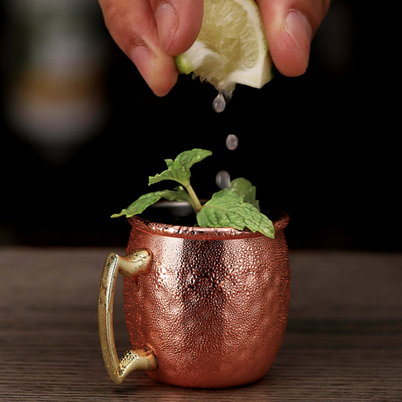 Hot sale 60ml Mini Hammered Copper Moscow Mule Mug With Shelf Handle