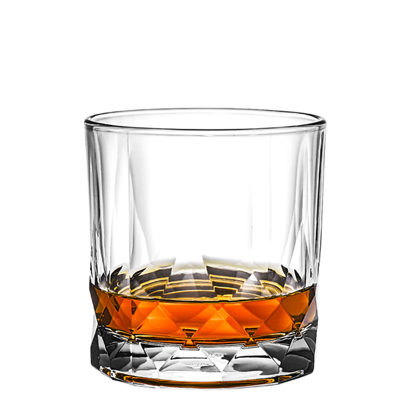 Customized 340ML Old Fashion Square Crystal Stemless Drinking Wineglass Shot Wine Whisky Glasses Cup