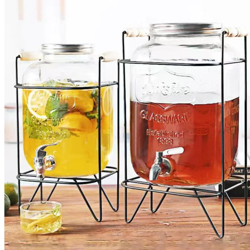 Ultra-Large Capacity Cold Water Drinks Dispensers Glass Cans Self-service Beverage Cans with Faucet Home Container