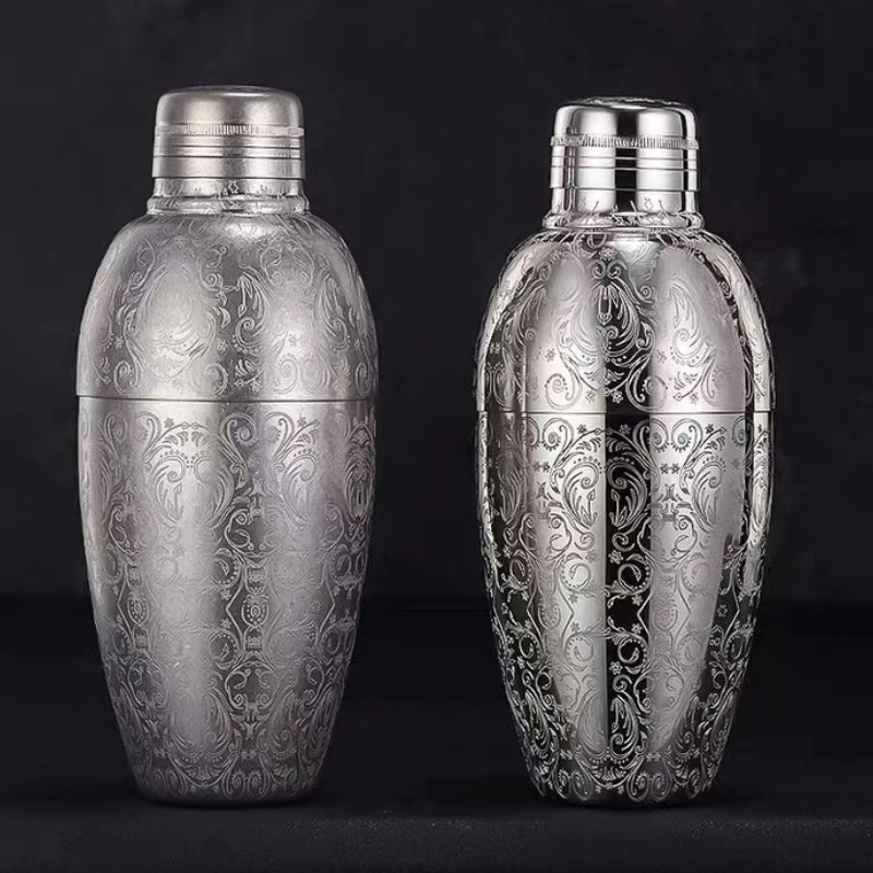 High Quality 304 Etched Stainless Steel Shaker Three-stage Classical Shaker 500ml