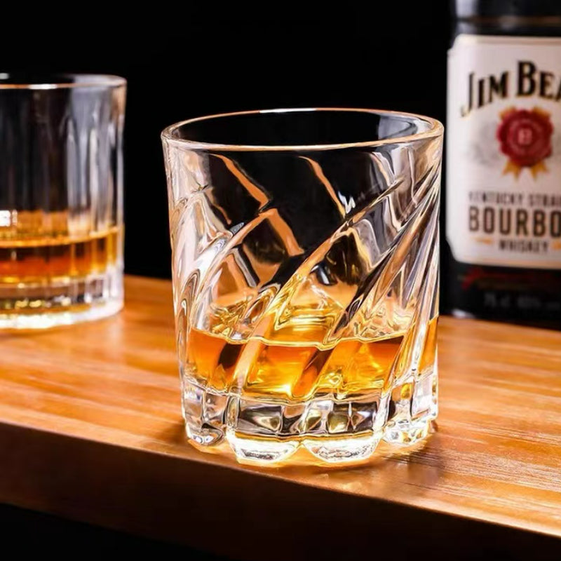 Unique Drinking Wine Glass Cup Whisky Glass Cup Striped Engraved Rock Glasses Whiskey Cup