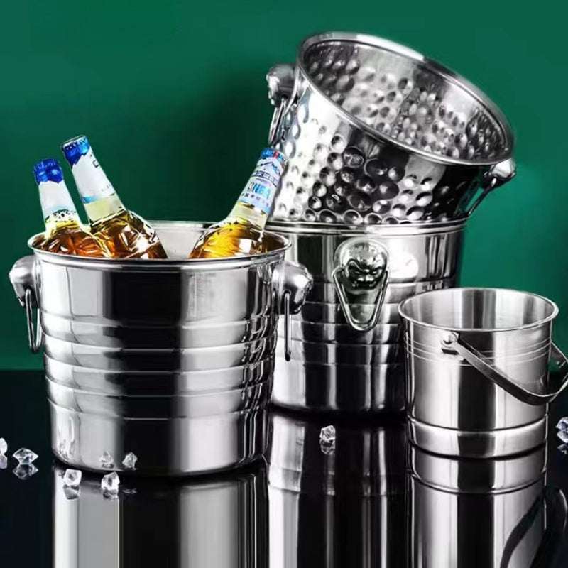 1L Stainless Steel Ice Bucket Champagne Beer Red Wine Ice Bucket Creative Ice Bucket for Bar