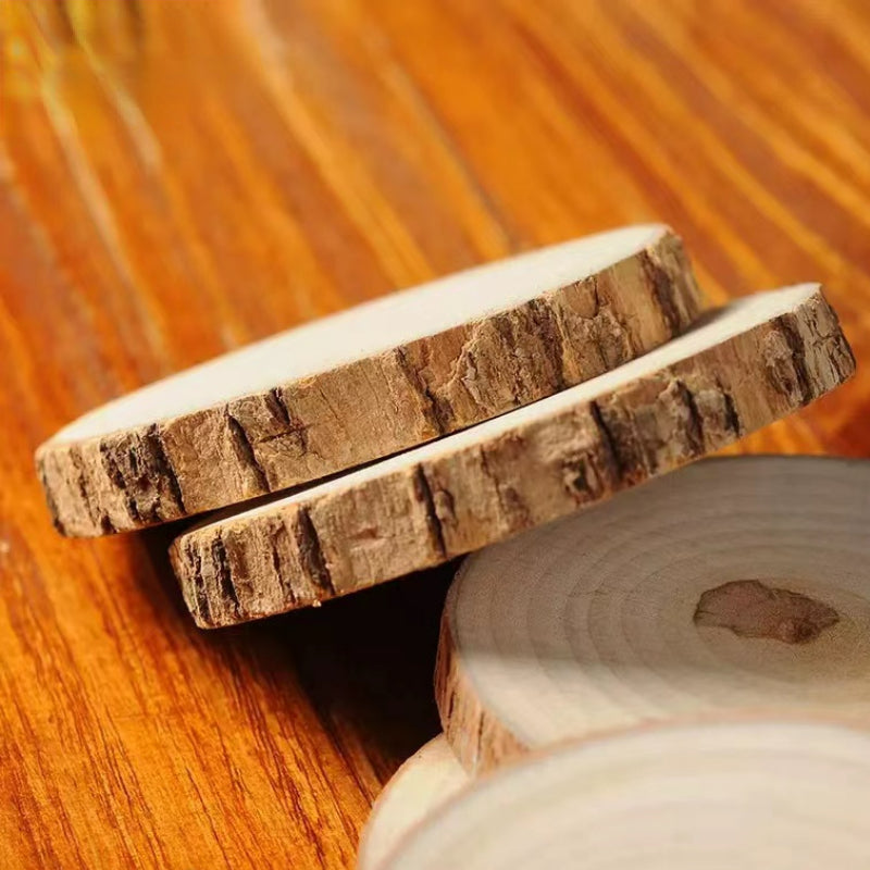 Straight Cut Trees Round Coasters Custom Logo Coasters Engraving Kitchen Handmade Coasters
