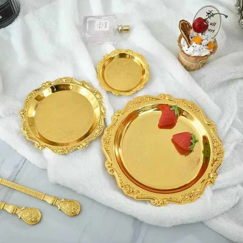 Wholesale Round Coaster Art Metal Coaster Home Retro Luxury Fruit Coaster