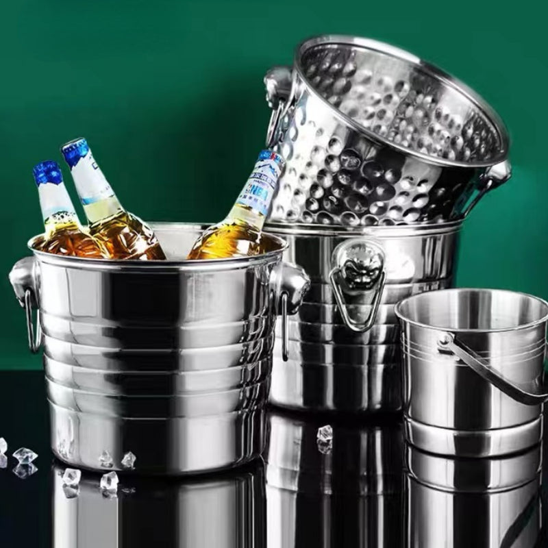 Stainless Steel Bar Bucket Metal Beer Bucket Wine Bucket for Bar