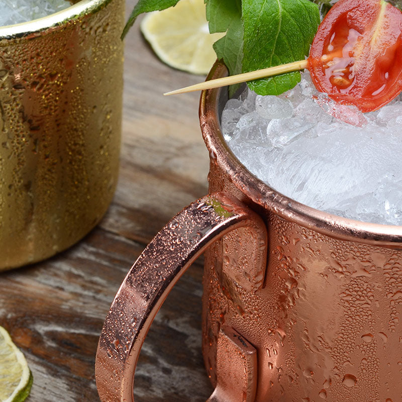 High Quality 100% Pure Copper Moscow Mule Mugs,Stainless Steel Heat Insulation Copper Plating With Handles