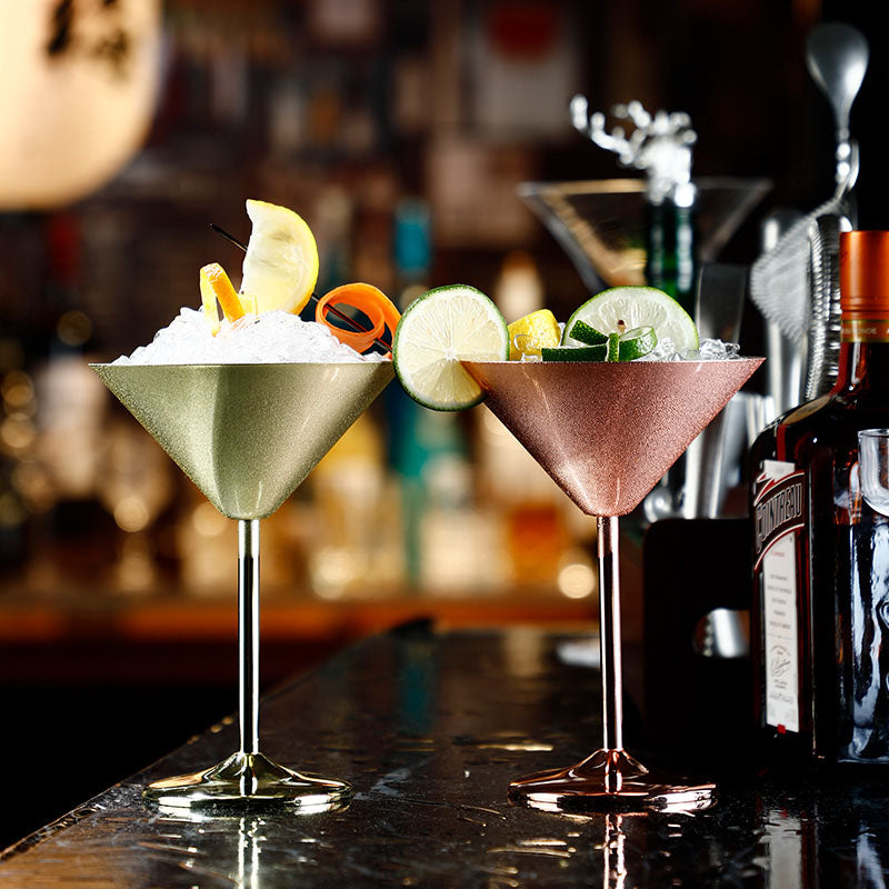 Personality 240ML Stainless Steel Metal Goblet Martini Cup,Stainless steel Cocktail Glasses