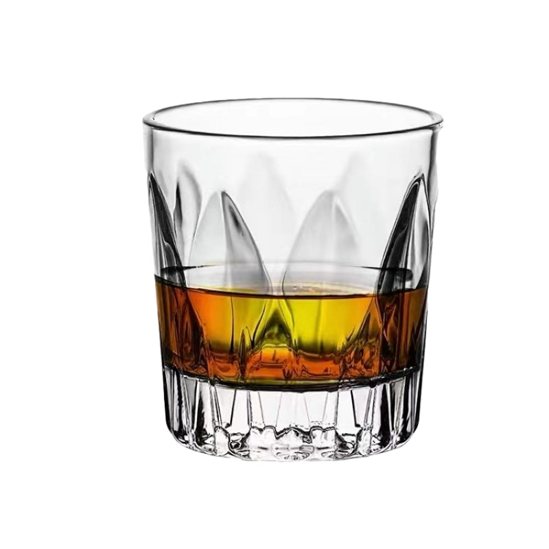 Bar Glassware Rhombic Pattern Cup Lead-free Glass Crystal Transparent Wine Whiskey Glass Rocks Glass