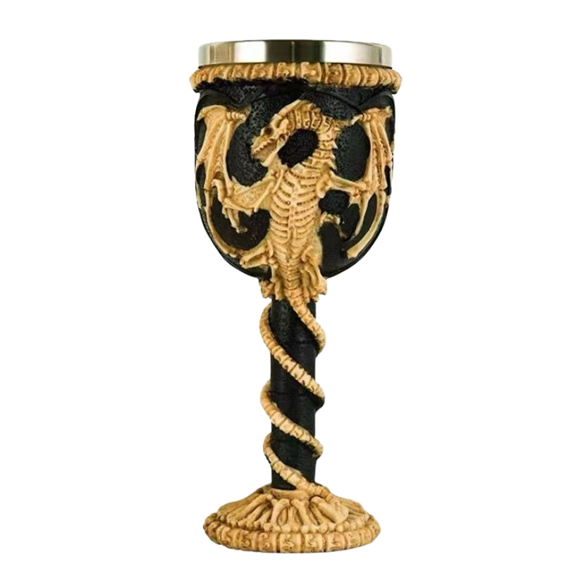 Antique Personality Skeleton Wine Glass Goblet Stainless Steel Whisky Glass Red Wine Glass Creative Bar Sip