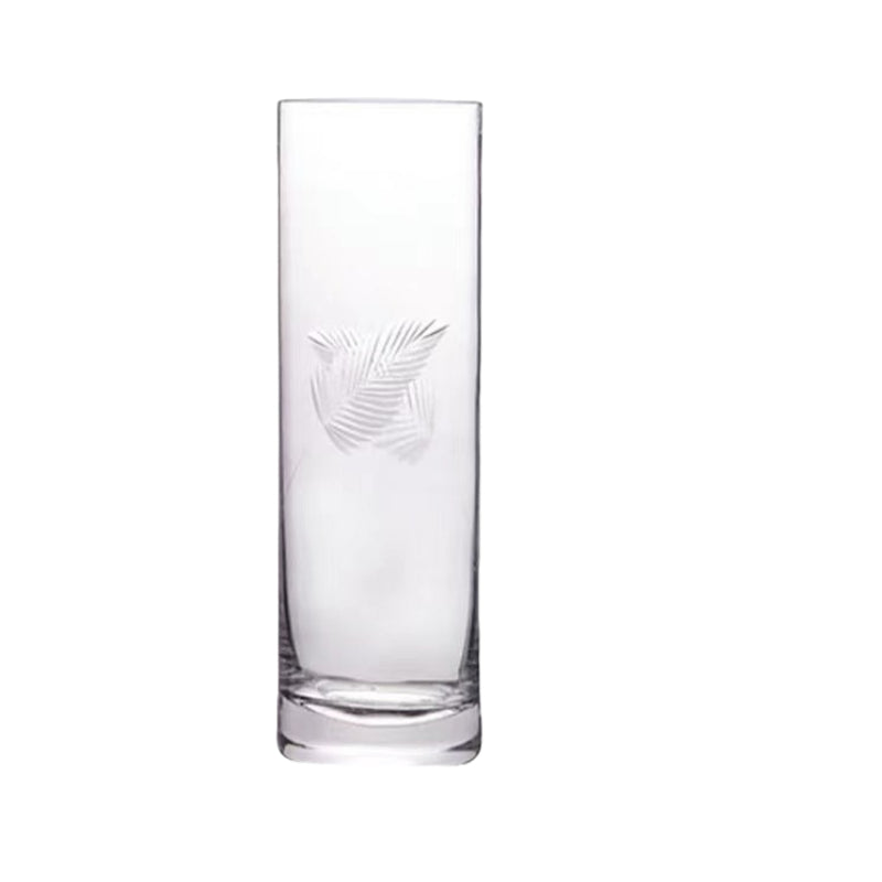 Round Carving Design Transparent Highball Glass