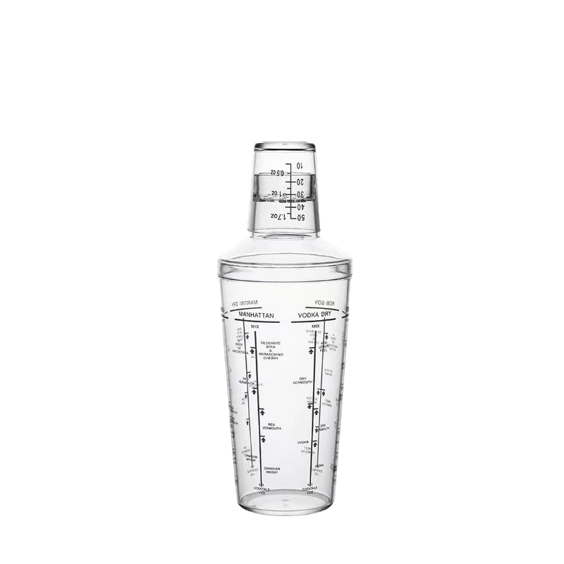 PC Clear Boston Shaker with Recipe Glass Shaker Cocktail Shaker