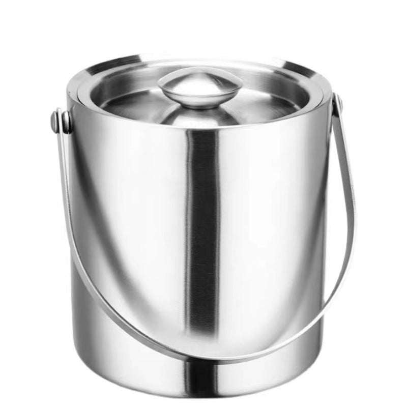 Chilling Beer Ice Bucket Champagne Wine Double-Wall Bucket Stainless Steel Insulated Ice Bucket for Home Bar