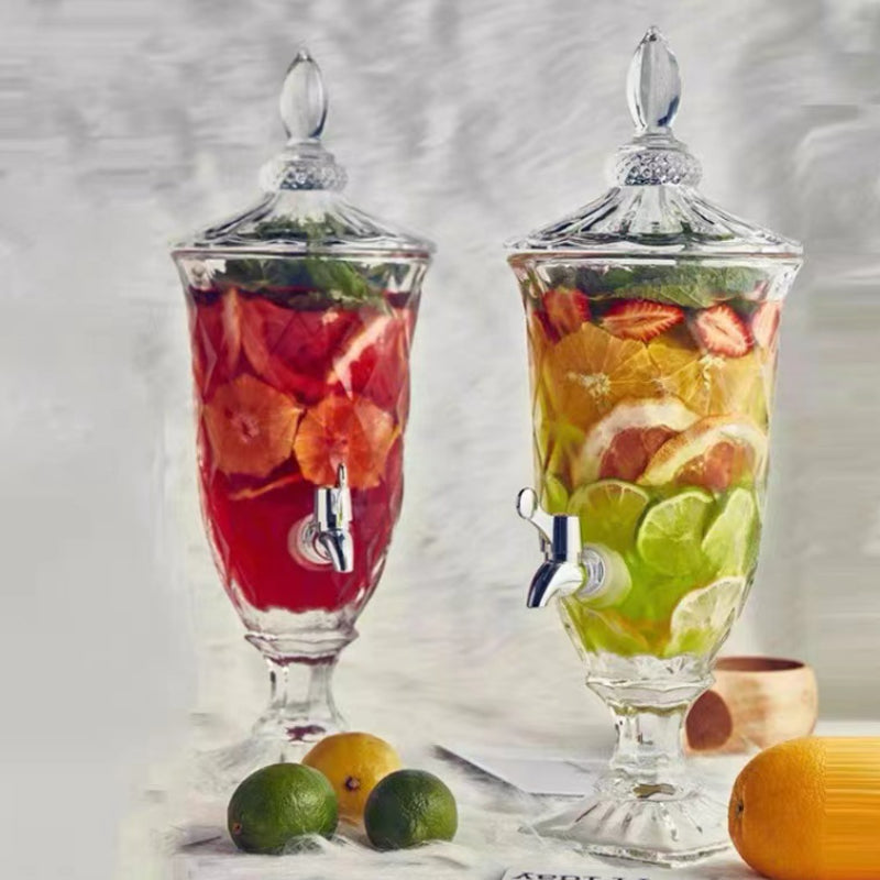 Glass Cocktail Pail with Faucet Juice Can Wine Separator Pail
