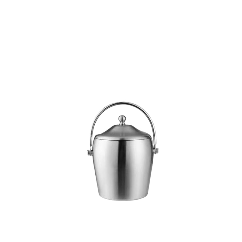 Great for Party 1L Silver Mini Insulated Ice Bucket Double Wall Stainless Steel Ice Bucket with Lid