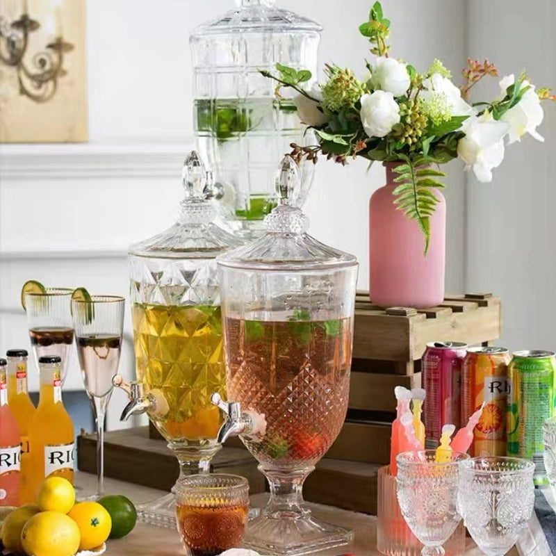 Wholesale Juice Beer Dispenser Crystal Glass Beverage Dispenser