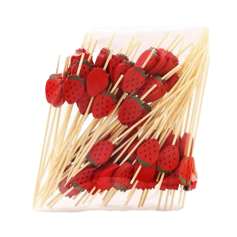 Flower Stick Cocktail Decoration Wine Stick Disposable Fruit Stick Ktv Fruit Stick Creative Bamboo Stick