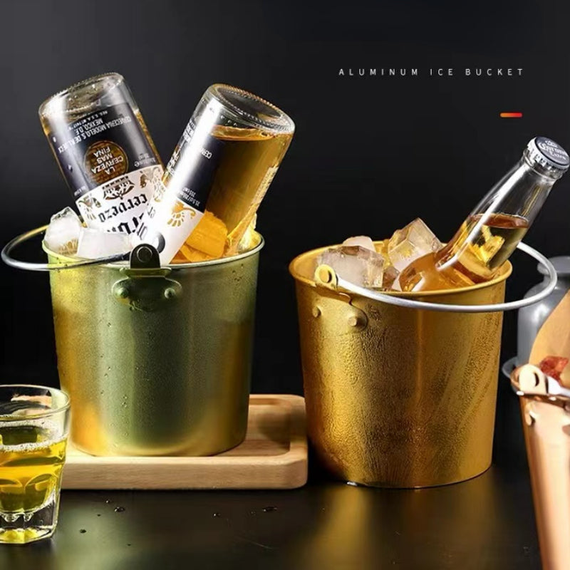 Small Metal Ice Buckets with Handle for Bar