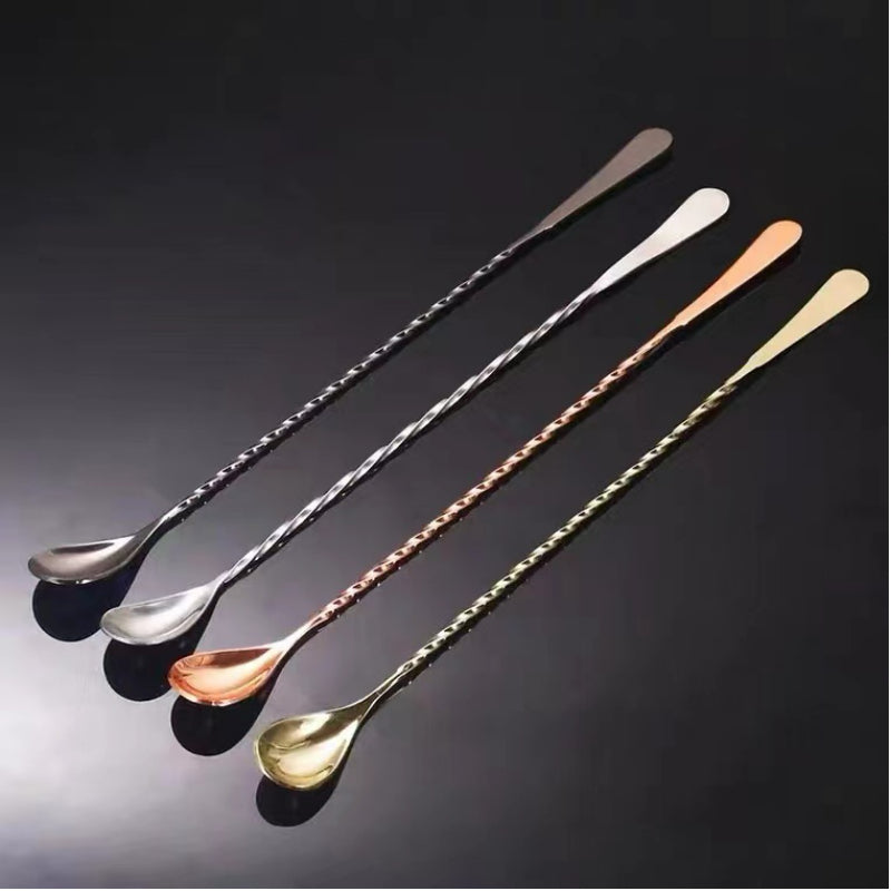 Cocktail Mixing Stirrers for Drink, 40.0cm Long Stainless Steel Bar Spoon with Screw Handle