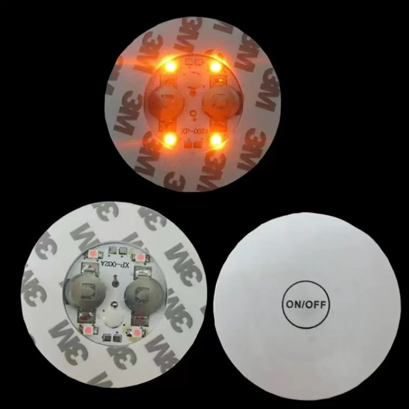 Round Plastic Coaster Waterproof Luminous Night Beer Sticker Led Cup Coaster for Bar Club Party