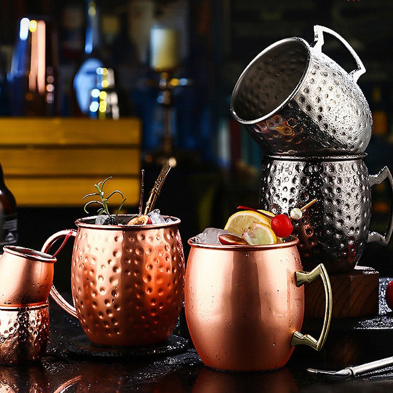 Hammered Copper Plated Moscow Mule Mug With Handle