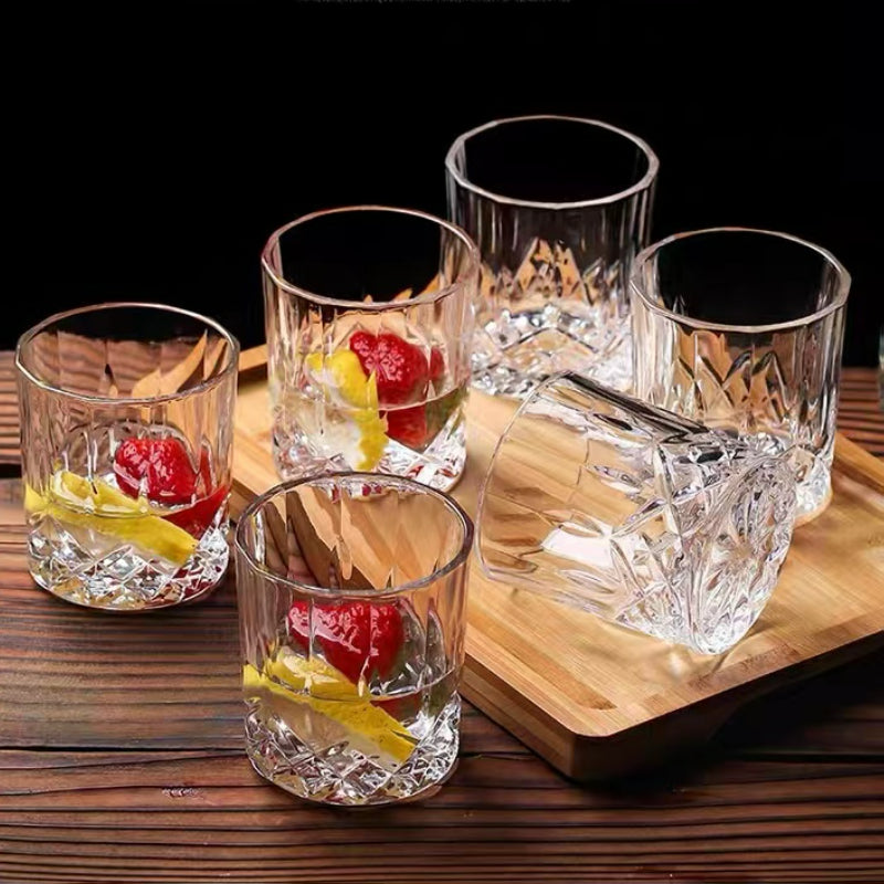 Bar Accessories Crystal Glass Cups Whiskey Glasses Gift Set with Ice Cubes