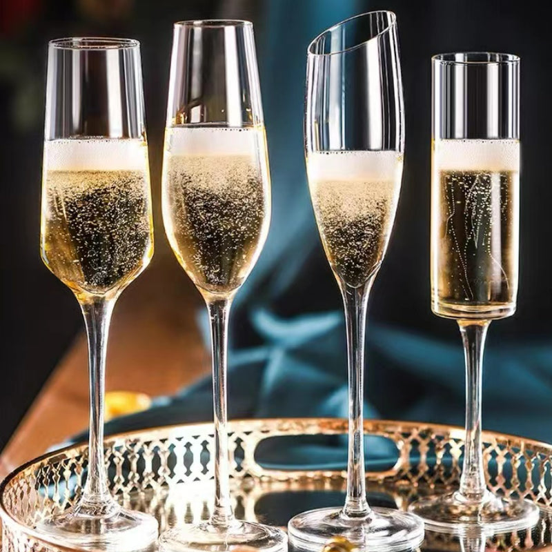Champagne Glasses Crystal Stemware Long Stem Glasses Tulip-shaped Champagne Glasses