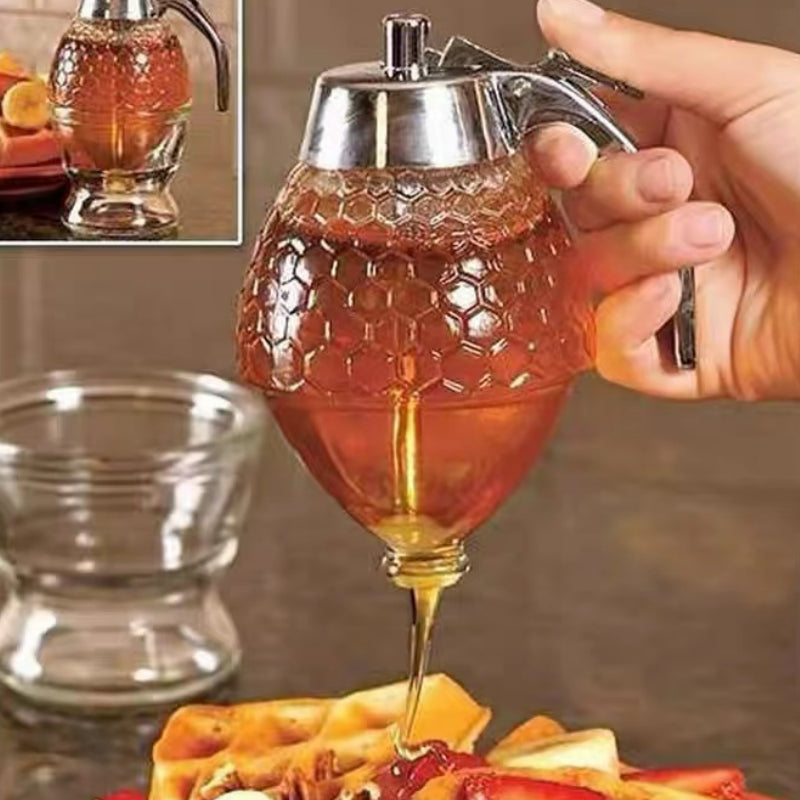 Squeeze Bottle Honey Jar Container Bee Drip Dispenser for Home Kitchen