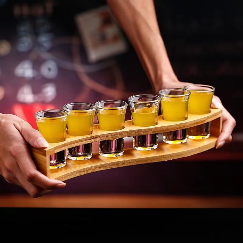 Solid Wood Cup Holder Liquor Cup Holder Cup Holder Storage Rack Bamboo Bullet Cup Holder Bar Cocktail Cup Holder