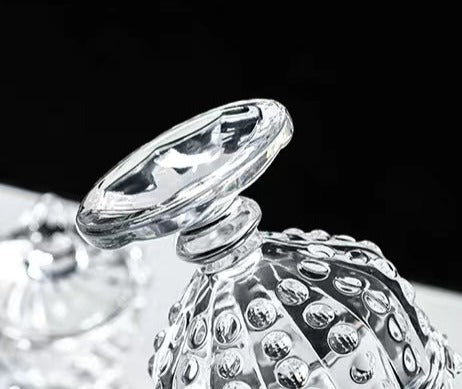 Lead-Free Glass Vintage Art Bartender Carved Sugar Bowl Decorative Box Bar Dried Fruit Box Bar Spice Box