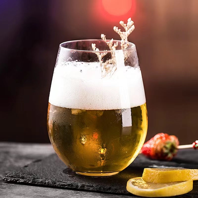 535ML-Glass Juice Glass Mojito Cocktail Glass Creative Drink Glass Cute High Wave Mixing Glass