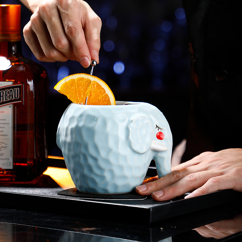 Creative Personality TIKI Cup Small Elephant Ceramic Cup Cocktail Cup Hawaii TIKI Cup Bar Special Wine Glass
