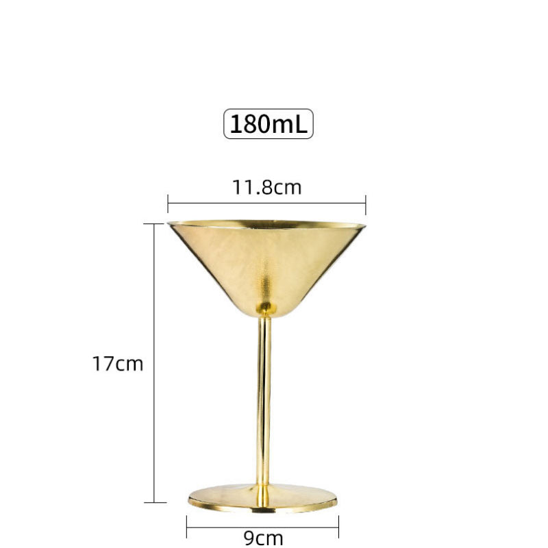 Personality 240ML Stainless Steel Metal Goblet Martini Cup,Stainless steel Cocktail Glasses