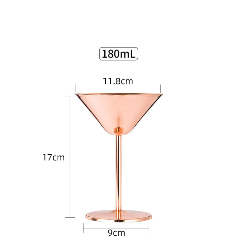 Personality 240ML Stainless Steel Metal Goblet Martini Cup,Stainless steel Cocktail Glasses