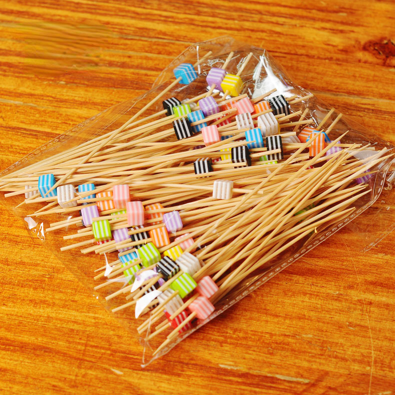 Bamboo Stick Art Fruit Stick Cocktail Wine Stick Martini Stick Olive Stick Colorful Bamboo Stick