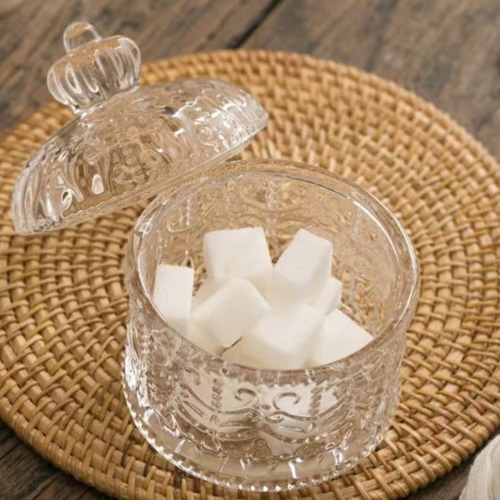 French Crown Style-European-Style Royal Engraved Spice Box Candy Jar Dried Fruit Dish Decoration Box Spice Box Bar Utensils
