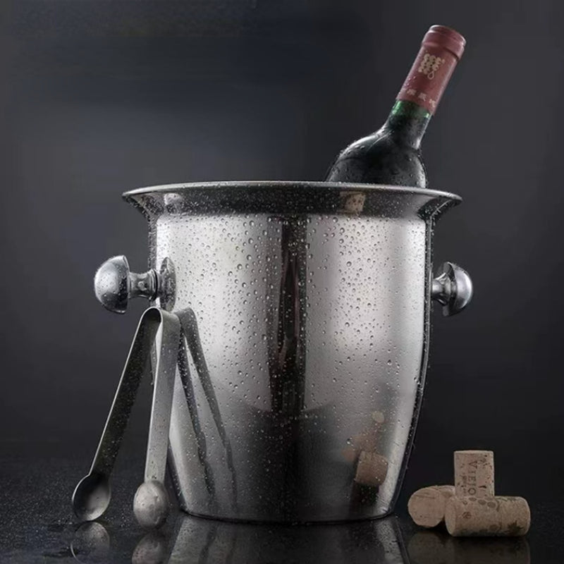 2L 5L Stainless Steel Thicken Ice Bucket Red Wine Ice Bucket Champagne Beer Bucket for Bar