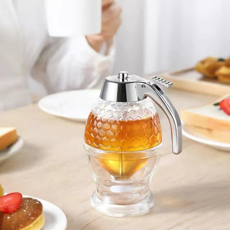 Squeeze Bottle Honey Jar Container Bee Drip Dispenser for Home Kitchen