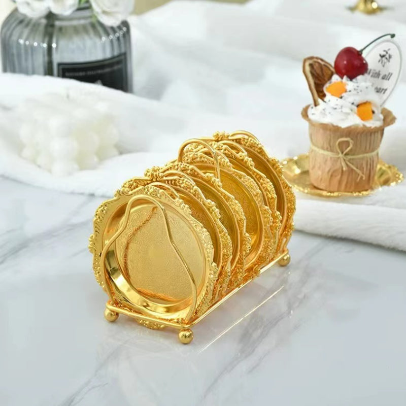 Wholesale Round Coaster Art Metal Coaster Home Retro Luxury Fruit Coaster