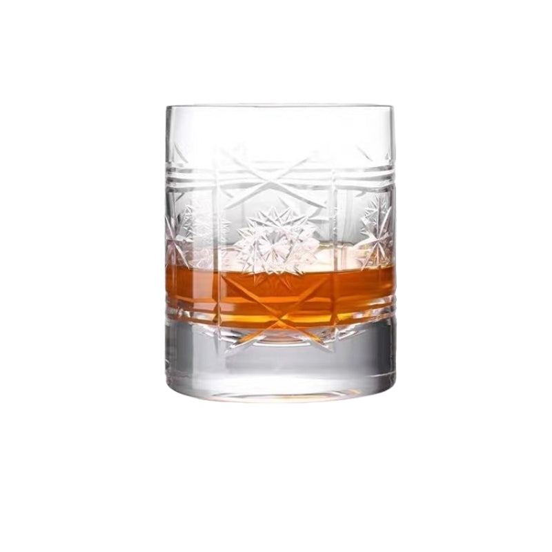 Engraved Crystal Stemless Unbreakable Old-fashioned Whisky Glass